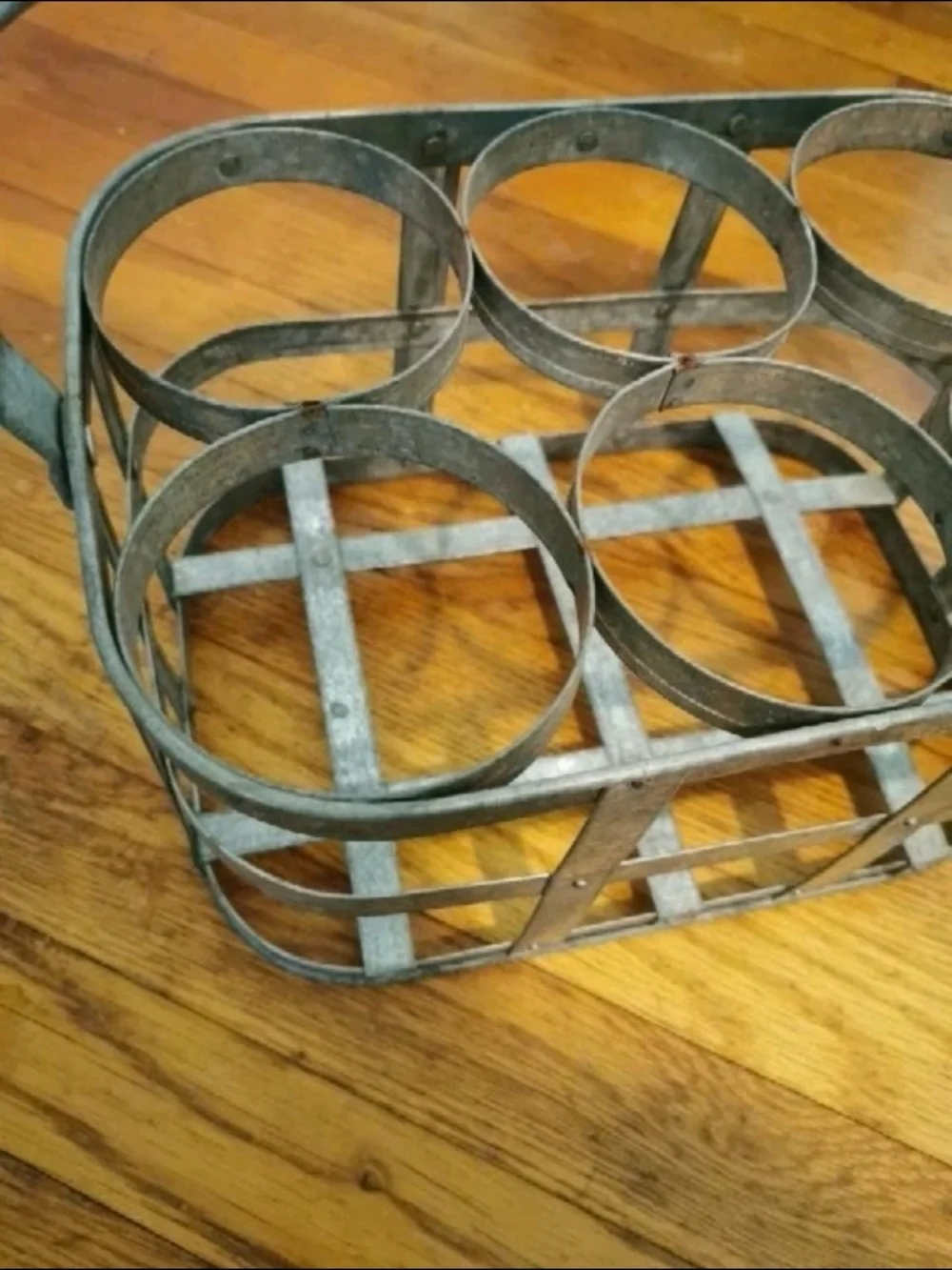 Rustic Country Farmhouse Galvanized Metal Wine Bucket Caddy Holds 6 Bottles Milk